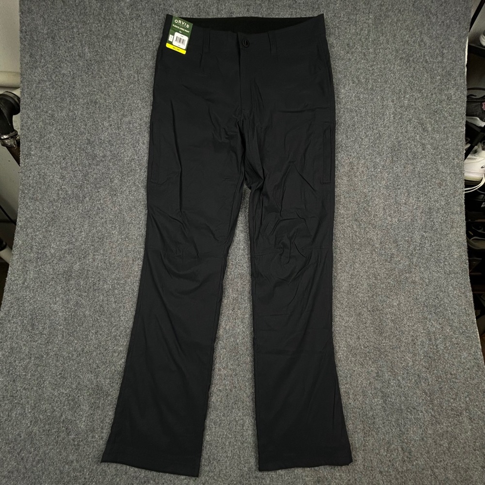 Orvis Fleece Lined Pant Men 32x34 Black Outdoor Hiking Insulated Stretch Utility
